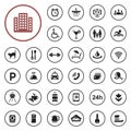 Hotel services icon set Royalty Free Stock Photo