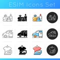 Hotel services icons set Royalty Free Stock Photo