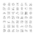 Hotel services linear icons, signs, symbols vector line illustration set Royalty Free Stock Photo