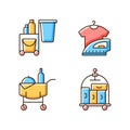 Hotel services RGB color icons set Royalty Free Stock Photo