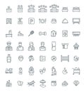 Hotel services vector outline icons set