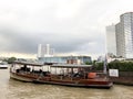 Shuttle boat at riverside in Bangkok