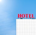 Hotel sign on building Royalty Free Stock Photo