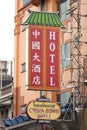 Hotel sign in Chinatown, Bangkok