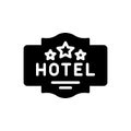 Black solid icon for Hotel Sign, building and design Royalty Free Stock Photo