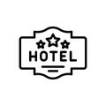 Black line icon for Hotel Sign, building and design Royalty Free Stock Photo