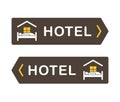 Hotel sign for road signpost in 2 variations Royalty Free Stock Photo