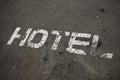 Hotel sign on street Royalty Free Stock Photo