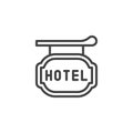 Hotel Signage line icon