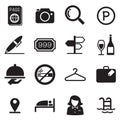 Hotel silhouette icons Royalty Free Stock Photo