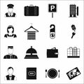 Hotel simple icons set