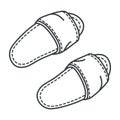 Hotel slippers or home footwear, isolated pair, flip-flops