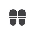 Hotel slippers icon vector