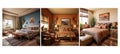 hotel southwestern guest room interior design ai generated Royalty Free Stock Photo