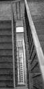 Hotel stairs top view. Rectangular lines and perspective.