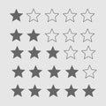 Hotel star rating. Star evaluation.