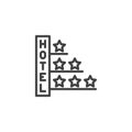 Hotel star ratings line icon