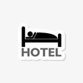 Hotel sticker icon isolated on white background. Hotel icon simple sign