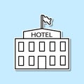 hotel sticker icon. Simple thin line, outline of Turizm icons for ui and ux, website or mobile application