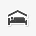 Hotel sticker, simple vector icon