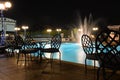 Hotel swimming pool at night Royalty Free Stock Photo