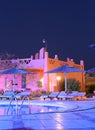 Hotel swimming pool at night Royalty Free Stock Photo