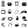 Hotel symbols icon set Royalty Free Stock Photo