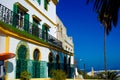 Hotel Tanger Medina, Morocco, Green Balconies, Arabic Architecture Royalty Free Stock Photo