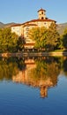 The Hotel Tower and trees at the Five Star Broadmoor Hotel at Colorado Springs Royalty Free Stock Photo