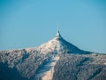 Hotel and transmitter Jested with ski slope Royalty Free Stock Photo