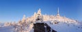 Hotel and transmitter Jested in winter time Royalty Free Stock Photo
