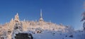 Hotel and transmitter Jested in winter time Royalty Free Stock Photo
