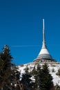 Hotel and transmitter Jested in winter time, Liberec Royalty Free Stock Photo