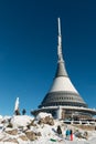 Hotel and transmitter Jested in winter time, Liberec Royalty Free Stock Photo