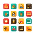 Hotel Travel Flat Icons Set Royalty Free Stock Photo