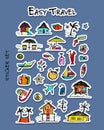 Hotel and travel icons. Sticker set for your design