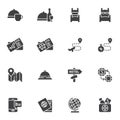 Hotel travel service vector icons set Royalty Free Stock Photo