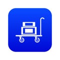 Hotel trolley icon blue vector Royalty Free Stock Photo
