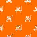 Hotel trolley pattern vector orange Royalty Free Stock Photo