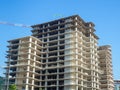 Hotel under construction on the beach. Black Sea coast. Construction industry Royalty Free Stock Photo