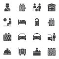 Hotel vector icons set