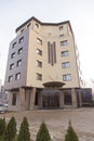 Hotel with front parking line Royalty Free Stock Photo