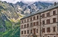 Hotel view in the mer de glace Royalty Free Stock Photo