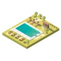 Luxury resort swimming pool isometric vector