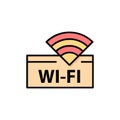 Hotel, Wifi, Service, Device Flat Color Icon. Vector icon banner Template