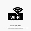 Hotel, Wifi, Service, Device Solid Black Glyph Icon