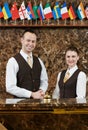 Hotel workers on reception