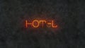 Hotel yellow neon light sign 3D rendering Royalty Free Stock Photo