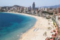 Hotels and beach of Benidorm. Sky and sea.