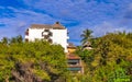 Hotels buildings houses in tropical paradise in Puerto Escondido Mexico